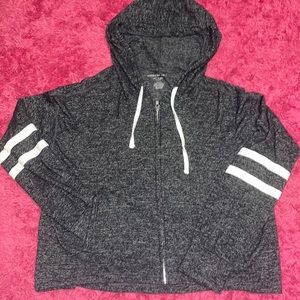 Super soft cropped zip up sweater